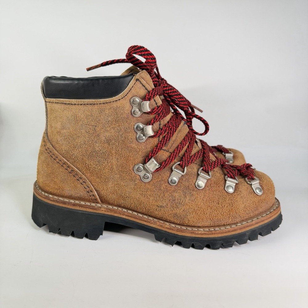 Vtg Dexter Mountaineer Hiking Boots Womens 6.5 Vibram Suede Leather USA Monkey
